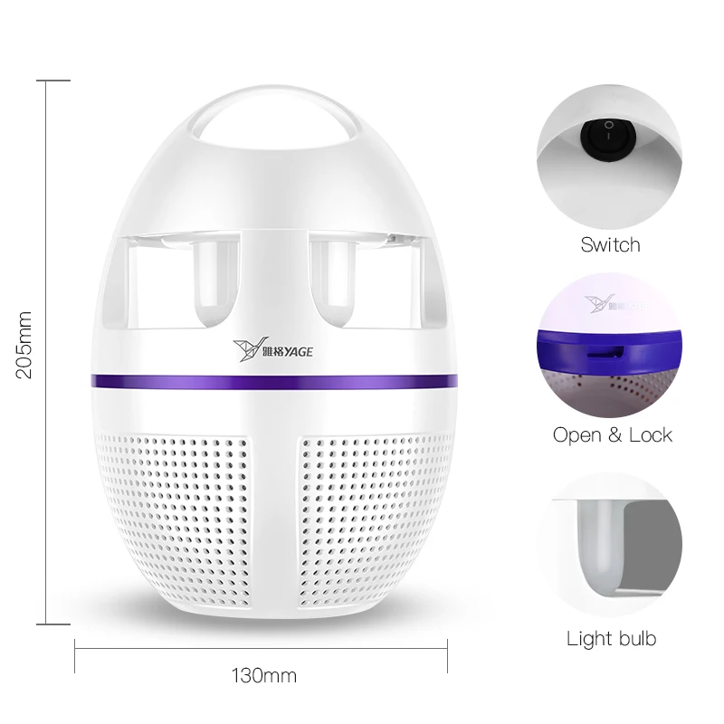 Сада для борьбы с москитами, вредителями убийца лампы светодиодный средство от моли фиолетовый свет светодиодный ошибки Zapper Fly лампы Ловушка ОСА вредителями энергия ветра