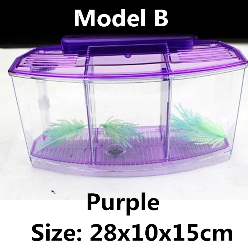 Мини-аквариум USB Аквариум С светодиодный светильник ЖК-дисплей экран и часы аквариум 2 модели - Цвет: Model B-Purple
