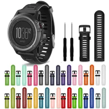 YCYS Watchband For Garmin Fenix 3 HR Soft Silicone Strap Replacement Wrist Watch Band Tool Kits