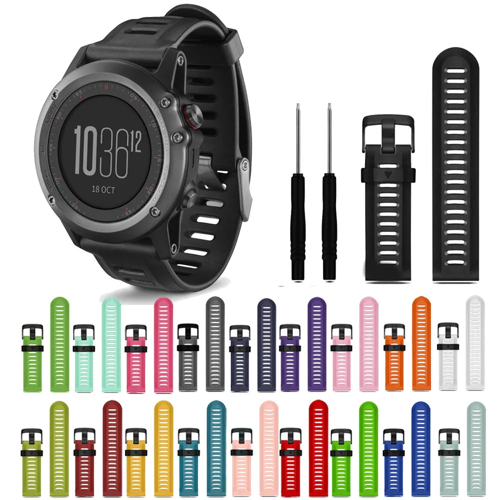 Silicone Souple Bracelet Remplacement De Montre D/'outils Pour Garmin Fenix 3