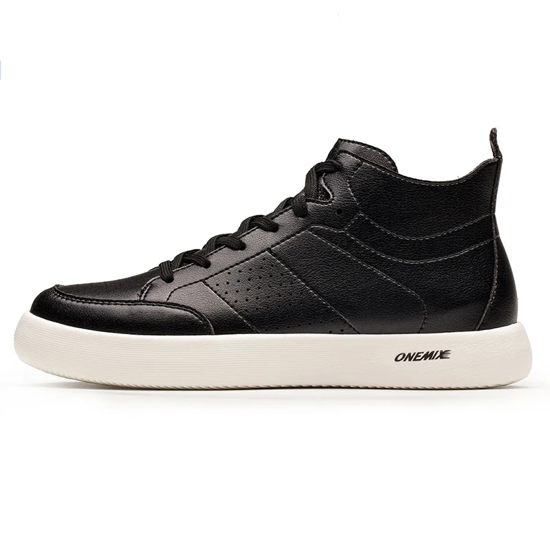 Onemix/Мужская обувь для скейтбординга, белая уличная мужская спортивная обувь, дышащая мужская обувь для ходьбы, мягкая обувь, размер EU39-45 - Цвет: Black