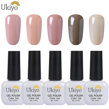 

Ukiyo 8ml Nude Color Gel Polish 5pieces/lot Hybrid Gel Varnish Semi Permanent Soak Off UV LED Gel Nail Polish Manicure Nail Art