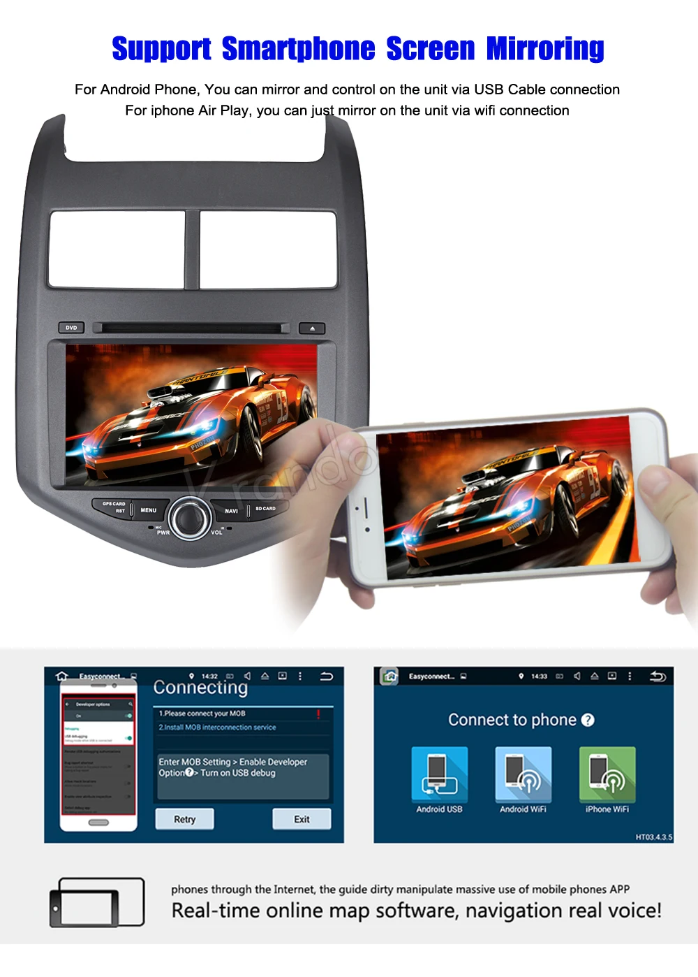 krando android car radio gps for chevrolet aveo 2011+ navigation multimedia system (10)