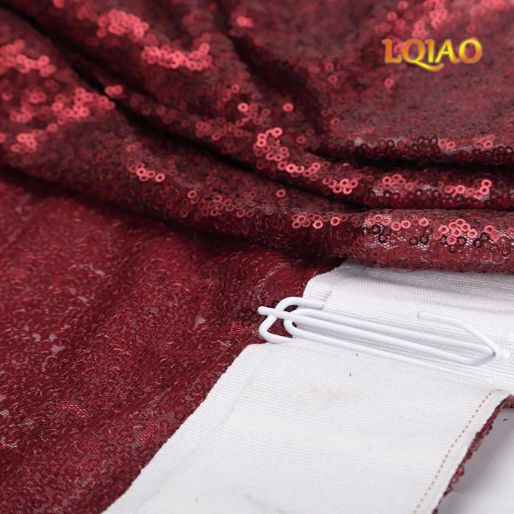 Burgundy Sequin Curtain Backdrop-005