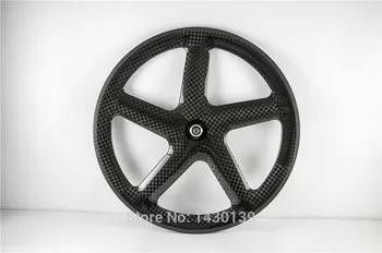 

Newest 700C 5 spokes tubular rim Fixed Gear Track Road bike 3K UD 12K full carbon fibre bicycle wheelset with hubs Free shipping