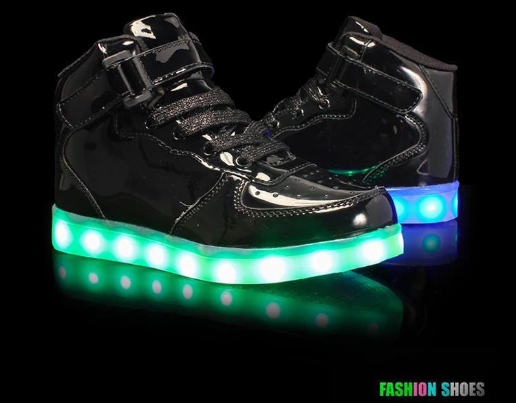 Como a Nossa Conduziu a Iluminação Rosa Quente Casa Nova Carregador Usb Sapatos Meninos Meninas Sapatilhas Crianças Brilhante Iluminado Luminosa Sneaker 25-39 19 High Quality Mamãe e Bebê