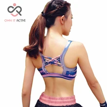 Разноцветная Для женщин Фитнес бюстгальтер Мягкий Топ спортивный жилет Движение спортивный бюстгальтер Топ для занятий йогой Aptitud Бюстгальтер черный P162