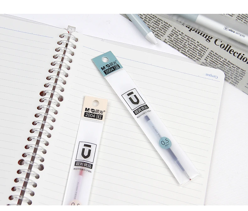 Rerill Заправка для гелевой ручки 0,5 мм черные, голубые чернила для щелчкового типа ручки длиной 11 см; 10 шт./лот