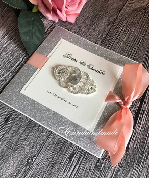 

Customizable romantic glittering wedding invitation CA0788
