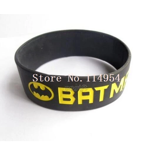 Новый 50 шт популярный браслет Бэтмен Силиконовые браслеты для мужчин и женщин ювелирные изделия подарок модные аксессуары H-88