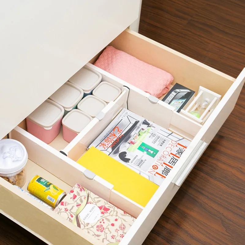 

Creative DIY Storage Organizer Drawer Partitions Telescopic Household Partition Practical ABS Spacer Classified Separator Plate