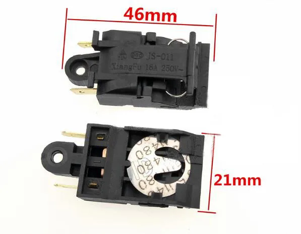 

2pcs JS-011 16A 250V 46X21mm Kettle Thermostat Temperature Controller Self Interruption Switch