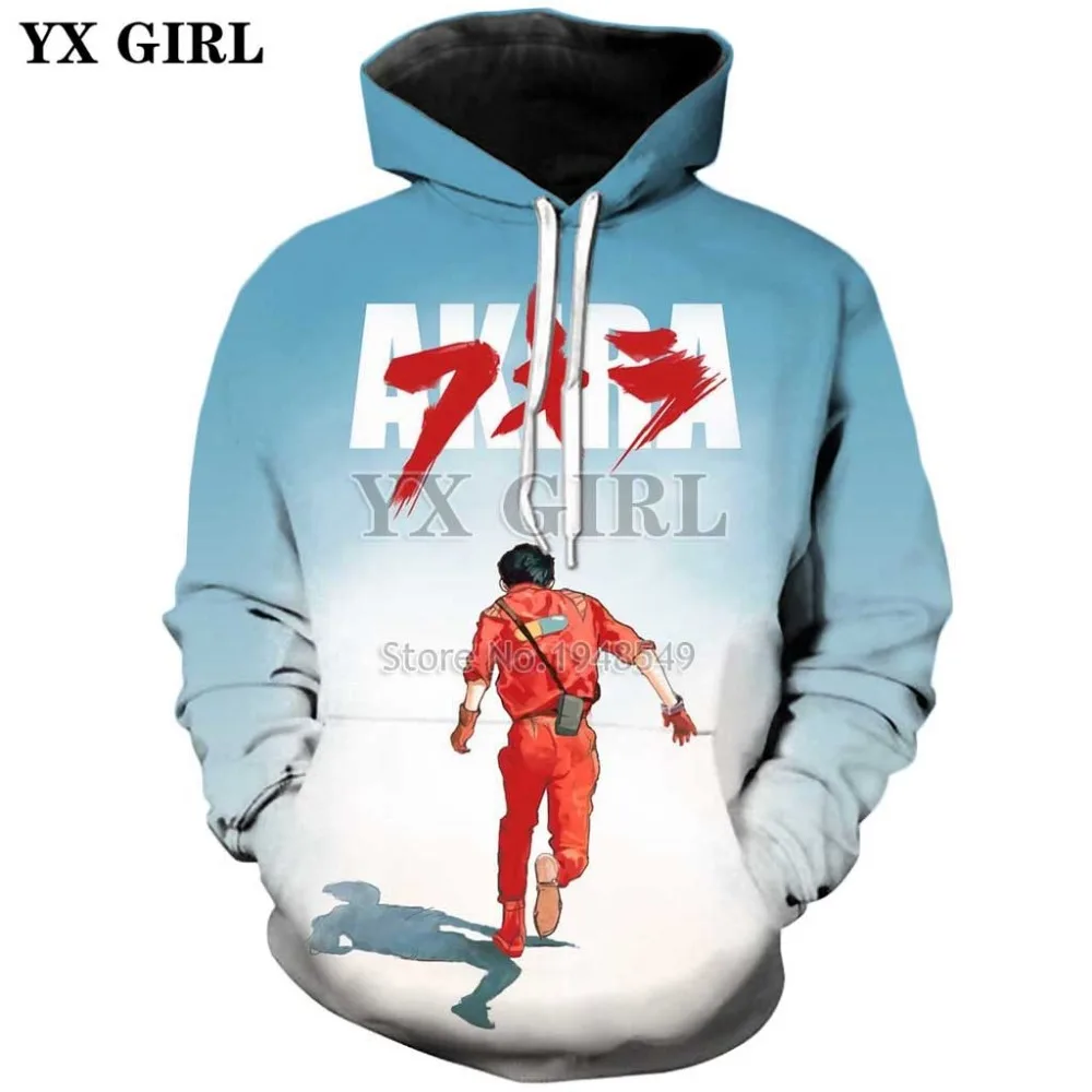 

YX GIRL Plus size XS-7XL 2018 New Fashion 3d hoodies Anime Akira Kaneda Neo Tokyo Print Men/Women Casual Streetwear Hoody