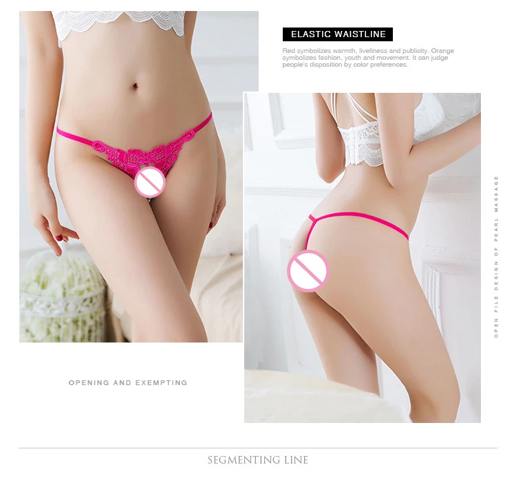 Women Sexy Lingerie hot erotic open crotch Panties Porn transparent underwear crotchless sex wear G-string thong with pearl (18)