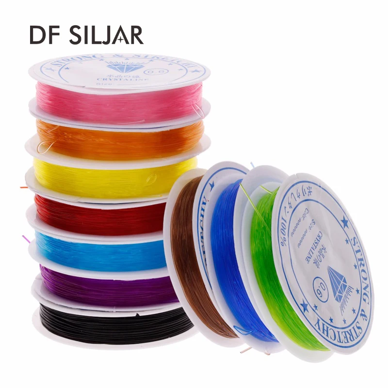

0.6mm 0.8mm 1mm Strong Clear Crystal Tec Rubber Round Elastic Cord For Bracelet String Stretch Thread Beading Wire T0009