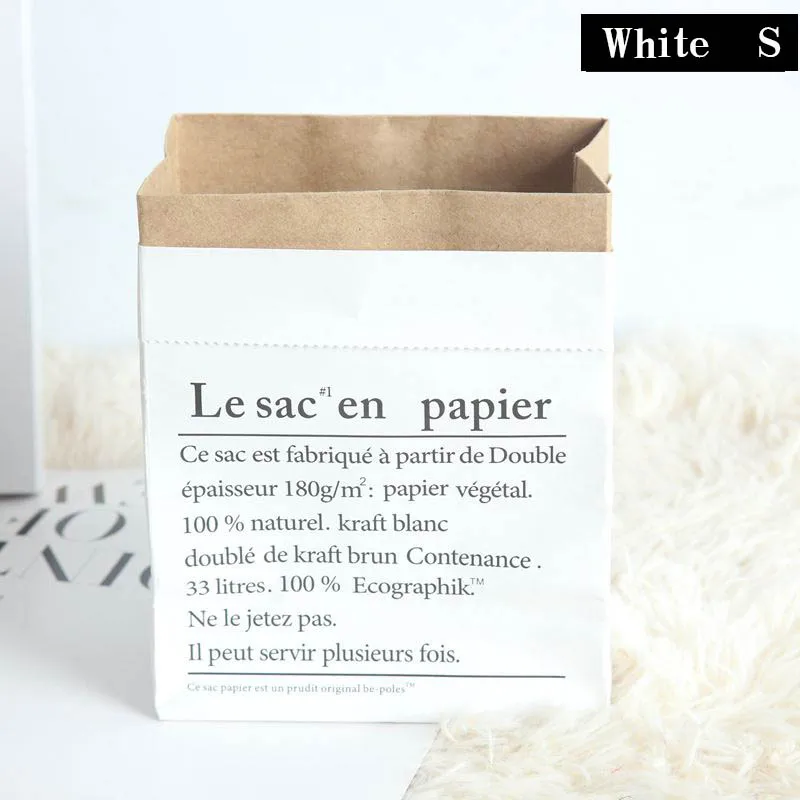 INS стиль крафт-бумажный мешок ваза домашние вечерние украшения многофункциональная сумка для хранения DIY реквизит для фотосъемки - Цвет: White S