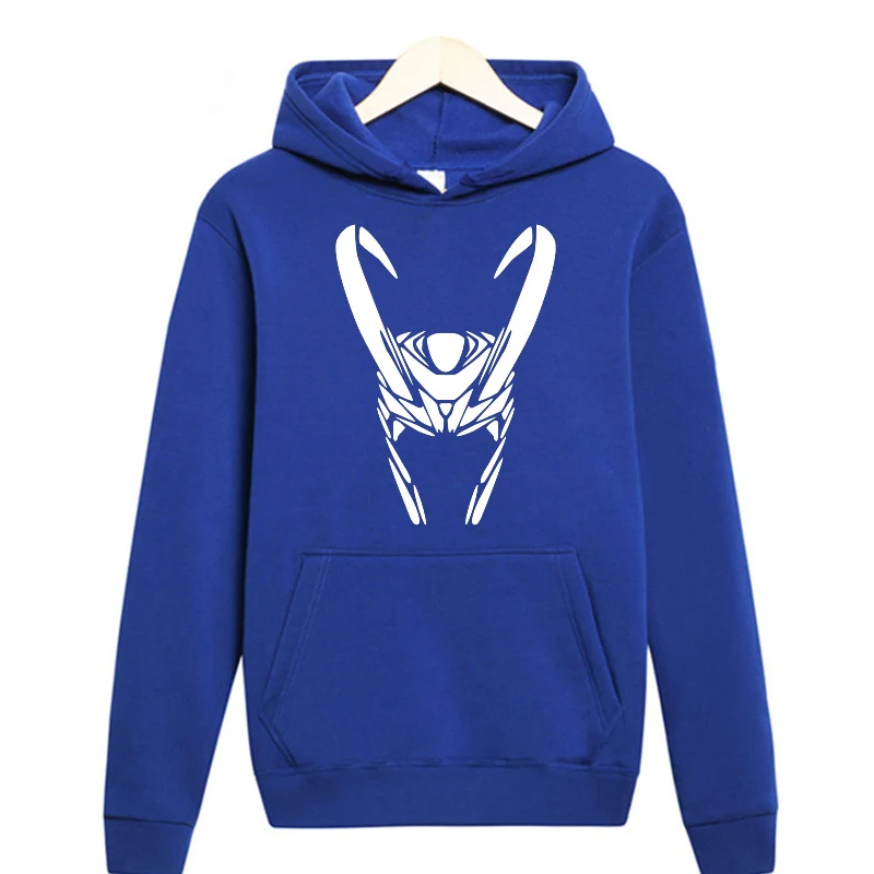 Men Solid Color Sweatshirt Winter Fashion Cotton Tops Long Sleeve Hoodies Men Clothes Loki Helmet Print Funny Hoodies Men - Цвет: as the picture