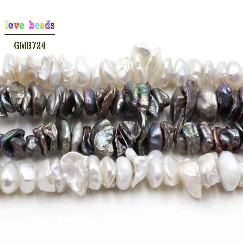 Online Natürliche 8 10mm Weiß Schwarz Süßwasser Perle Unregelmäßige Perlen für Armbänder Halskette DIY Schmuck Machen 15   Strand