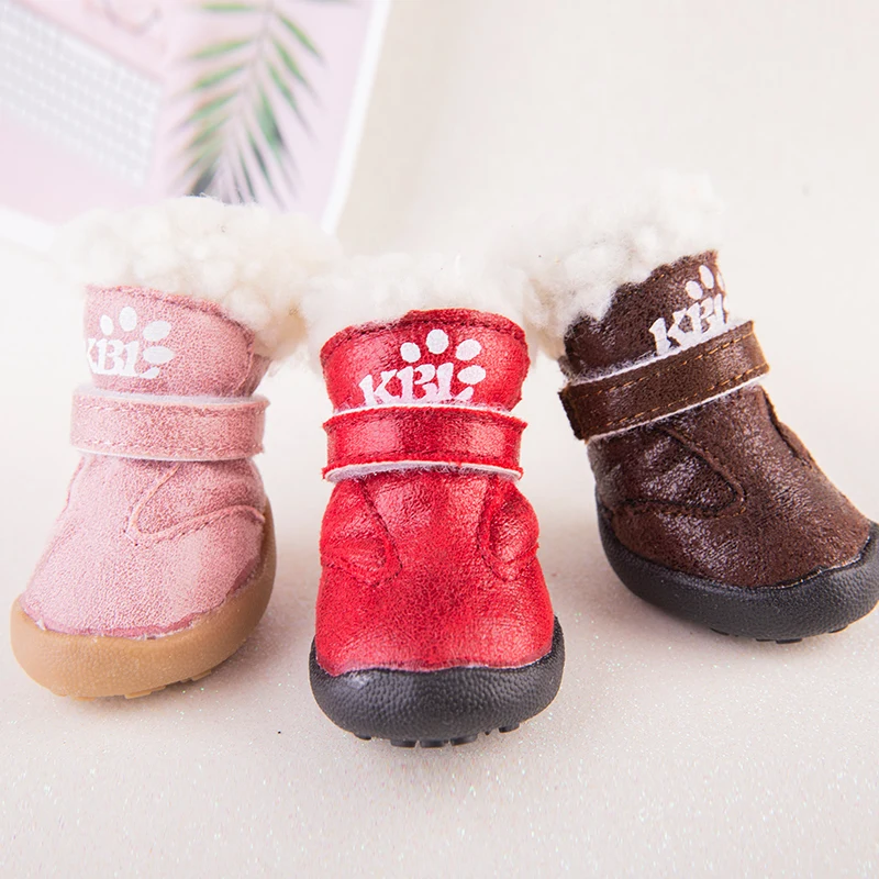 

4pcs/Lot Snow Winter Dog Shoes Warm Sale Small Medium Sizes Outdoor Pet Boots For Sport Wearable For Yorkie Chihuahua Drop Ship