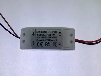 

Free shipping 50pcs/lot 5~15W dimmable LED power driver , input 110V / 220V output DC15V~54V 300MA LED driver