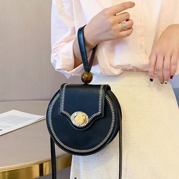 

Women's Bags PU Leather Round Crossbody Bags For Women 2019 Shoulder Bag Female Small Handbag Travel Handbags and Purses