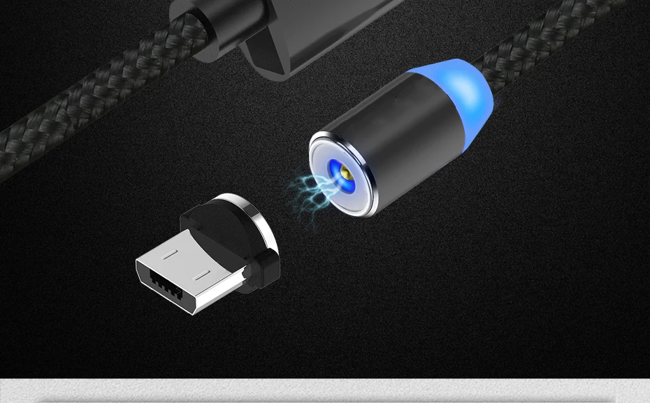 65w charger usb c Magnetic Cable lighting 2.4A Fast Charge Micro USB Cable Type C Magnet Charger 1M Braided Phone Cable for iPhone Xs Samsung Wire quick charge usb c