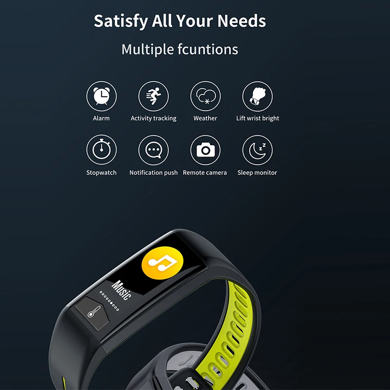 Heart Rate ECG Monitor Smart Watch Fitness Smart Bracelet IP68 Waterproof Wristband Body Temperature Smart Band Wearable Devices