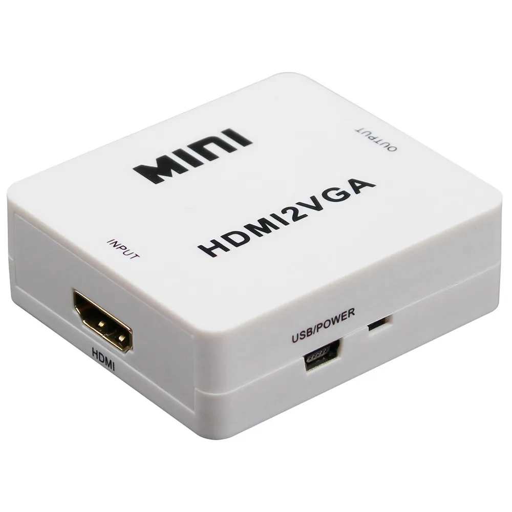 10 ШТ. Бесплатная Доставка 1080 P HDMI к VGA Audio Адаптер Конвертер Кабель для Ноутбука, Dvd-плеер, Таблетки белый