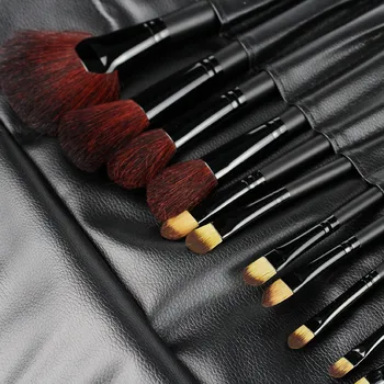 

Professional beauty makeup tools makeup brush set black bag wool makeup brush set 24 piece set makeup brush set with bag