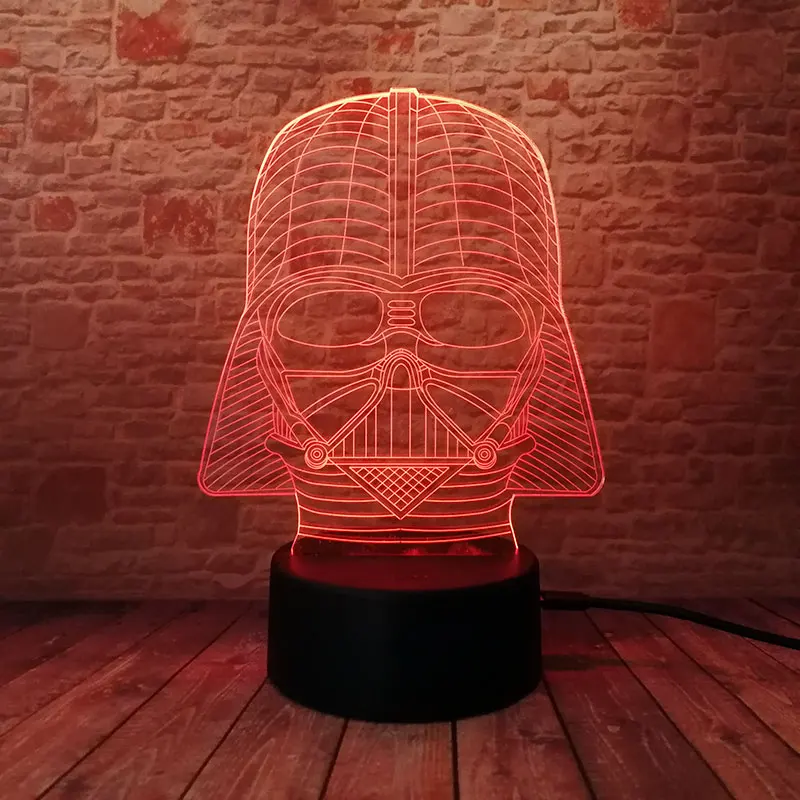 Звездные войны Дарт Вейдер фигурка Модель 3D иллюзия светодиодный светильник Красочный ночник светится в темноте ночной стол Декор limunous игрушки