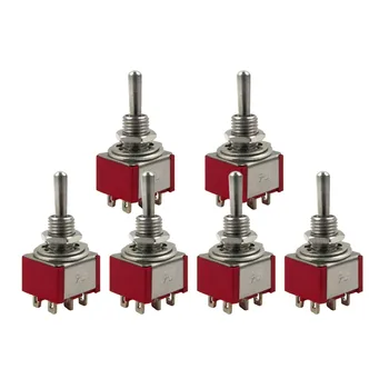 

NEW 6pcs/pack Mini 2 Way Switch Electric Guitar Toggle Switch AC 125V 6A ON/ON Red for Guitar Accessories