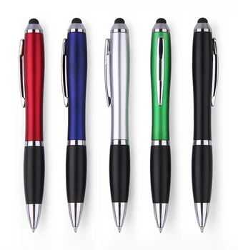

[Free shipping + Free Logo] 1500pcs/lot metallic color touch screen stylus ball pen with customized logo promotional pens