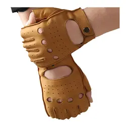 Мужские локомотивные мотоциклетные перчатки из натуральной кожи для фитнеса с полупальцами мужские перчатки высокого качества из