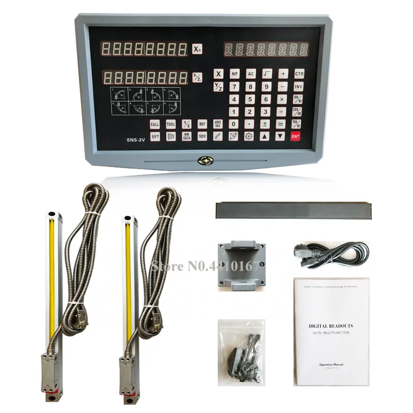 

Complete measurements tools dro digital readout SNS-2V for mill lathe machines with 2 pcs 500mm dimensions linear optical ruler