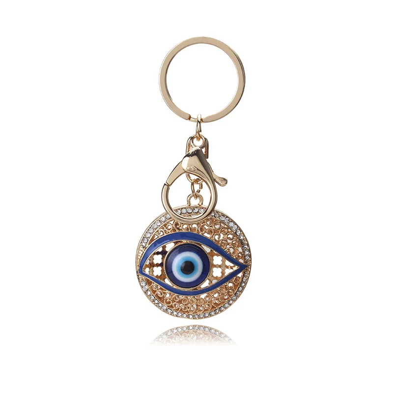 Buy EVIL EYE alloy blue evil eye keychain trendy metal blue eye key chain for