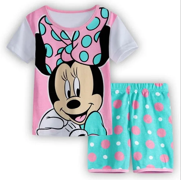 

New Retail! summer Baby Sleepwears Suits Boys Pajamas Children Pyjamas Girls Cartoon short sleeve Tshirt + Shorts Pijamas SP62