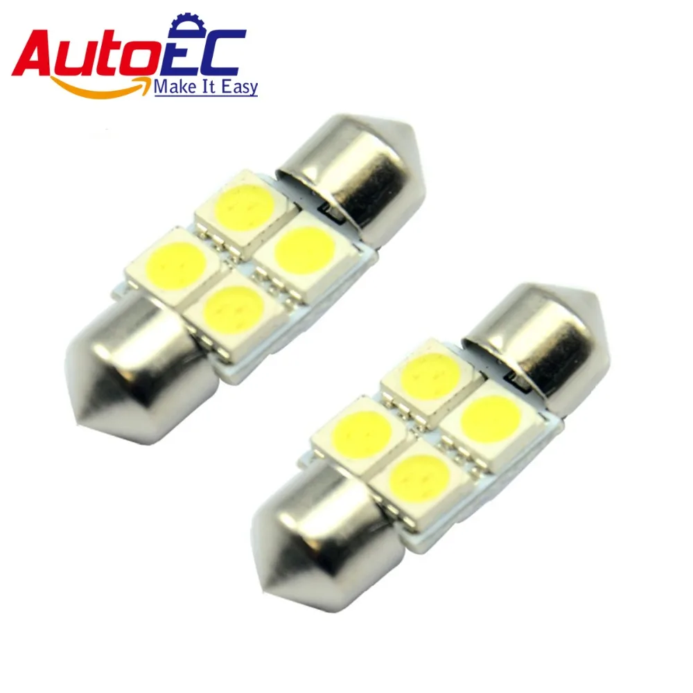 

AutoEC 300X Led Festoon 5050 Dome 4 SMD Led 31mm Car Interior Roof Reading Light License plate Luggage LED 12V White #LK06