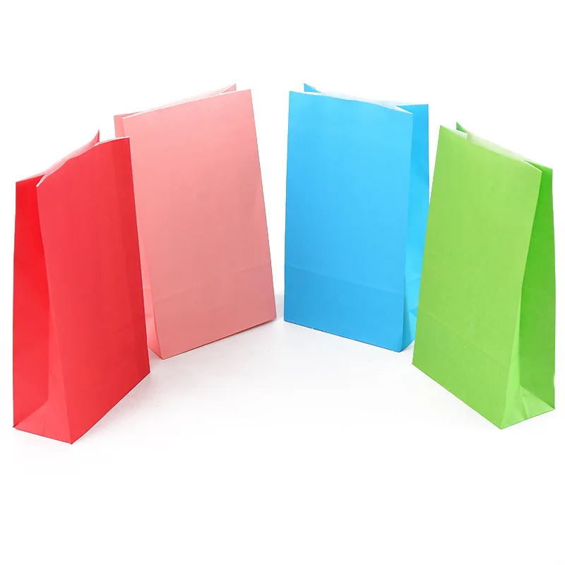 

Kraft Paper Bags 10pcs/lot Stand Up Dot bags Child Party Birthday wedding Food Paper Kraft Seal Gift Packing Treat Bag Supplies