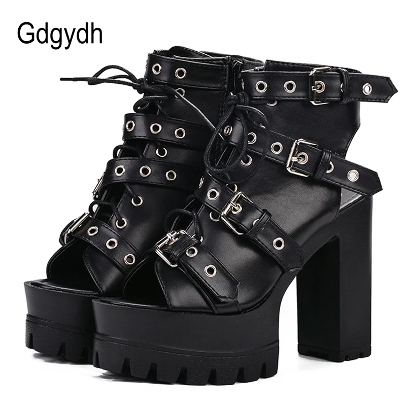 Gdgydh Woman Platform Sandals Open Toe Soft Leather Summer Wedges Shoes Ladies Thick Heels Sandals Super High Heels Sexy Rivets Gdgydh Woman Platform Sandals Open Toe Soft Leather Summer Wedges Shoes Ladies Thick Heels Sandals Super High Heels Sexy Rivets