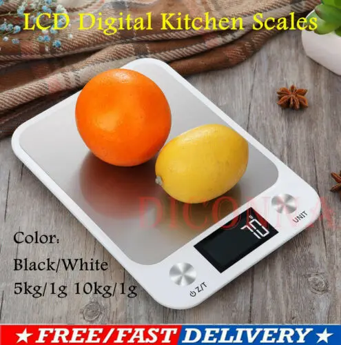 

Food Kitchen Scales Digital LCD Scale 10kg / 1g Jewelry Gram Weight Accurate New