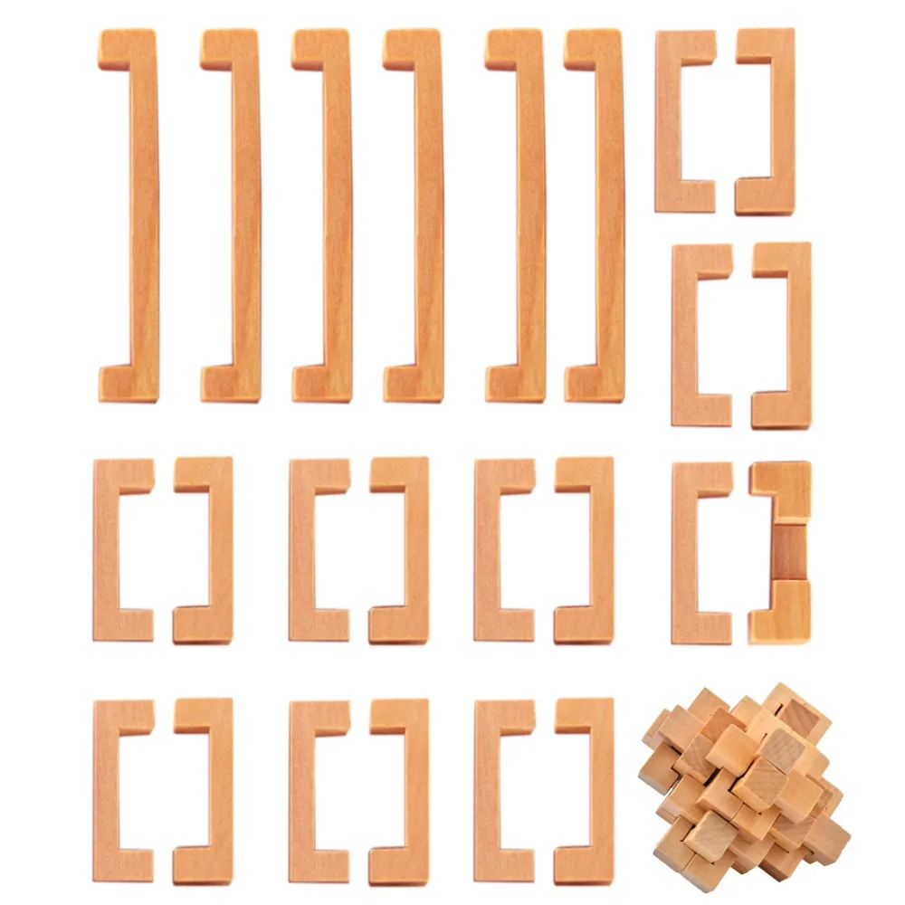 Новый дизайн IQ Brain Teaser Kong Ming Lock 3D деревянная Блокировка заусенцев Пазлы Mind игра