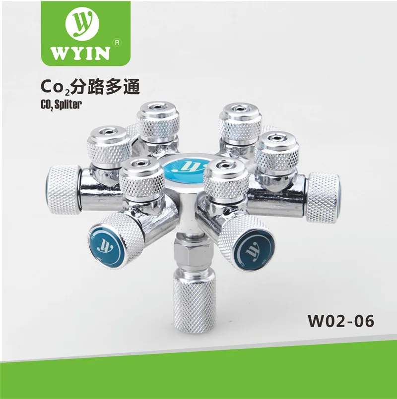 WYIN аквариум Multi Way CO2 Spliter дистрибьютор игольчатый клапан из нержавеющей стали
