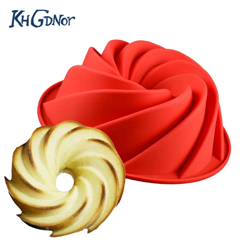 

New Big Size Swirl Shape Silicone Cake Mold Butter Cake Mould Fondant Chiffon Cake Decoration Mold Baking Accessories