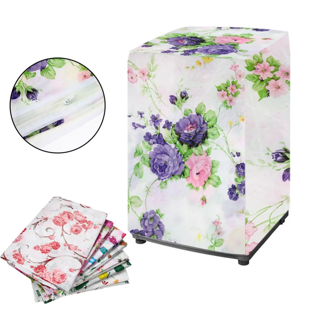 

New Floral Waterproof Washing Machine Zippered Dust Cover Protection Durable PJW