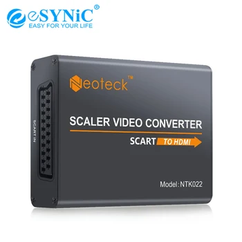 

eSYNiC Aluminum 1080P SCART To HDMI Converter + 5 V/ 2A UK EU Power Adapter 3.5mm Headphone Stereo Audio Video For HDTV STB PS3