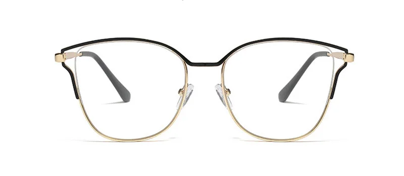 Оптические очки, оправа для женщин и мужчин, металлические линзы кошачий глаз, очки по рецепту, розовые корейские женские брендовые дизайнерские очки для близорукости - Цвет оправы: C5 BLACK