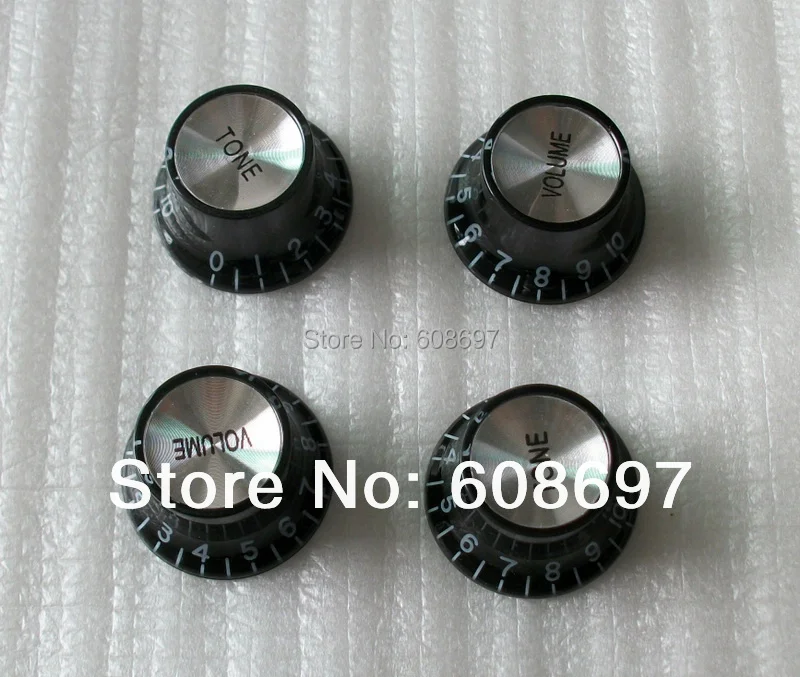 

Sell Free Shipping Guitar parts 4pcs/pack guitar knobs black color mirror top guitar knobs 2 Volume 2 Tone control knobs