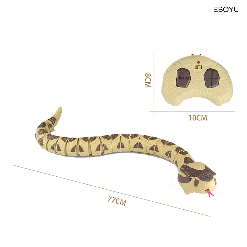EBOYU RC Rattlesnake 77cm Long Remote Control RC Snake Realistic Rattlesnake Toy for Kids Birthday Party Gift Play 5