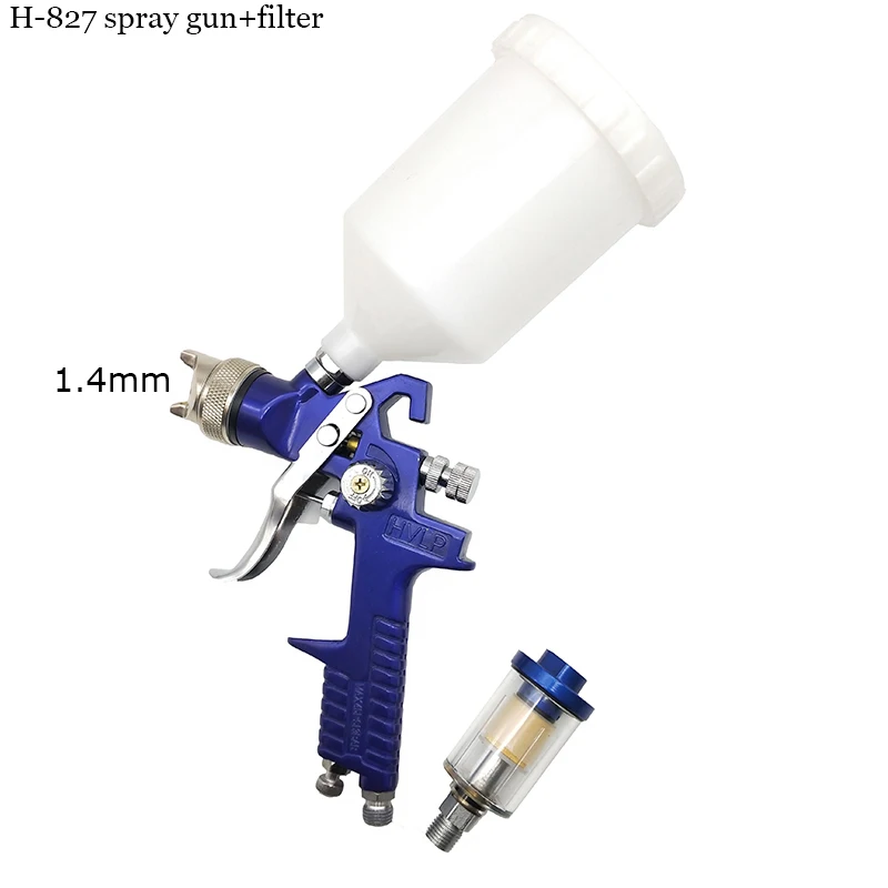 Профессиональный гравитационный HVLP пистолет-распылитель 1,4 мм/1,7 мм сопло 600CC распылитель фильтр сепаратор масла и воды мебель краска пистолет-распылитель - Цвет: Красный