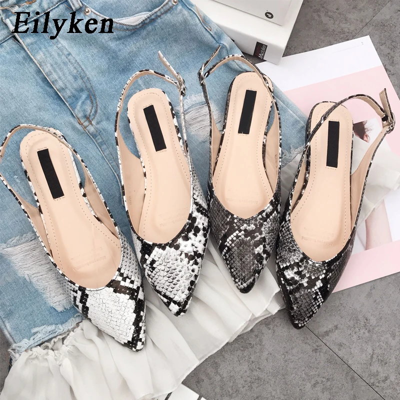 

Eilyken New 2019 Fashion Summer Shoes Women Flat Sandals Pointed Toe Buckle Strap Casual Party Office Shoes Spring/Autumn